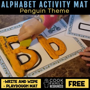 Alphabet Activity Mat Freebie (includes Playdough and Wipe Off Sides)