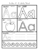 Alphabet Activity Worksheets - Writing, Letter Recognition