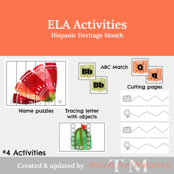 Preview of Alphabet Activity for Preschool: Hispanic Heritage Month