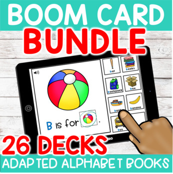 Preview of Alphabet Adapted Book BOOM Cards™ {26 decks} distance learning