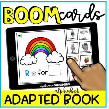 Preview of Alphabet Adapted Book: Letter "R" BOOM CARDS {distance learning}