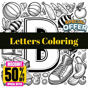 Preview of Alphabet Adventure: Engaging Letters Coloring Activity for Kids Letter B