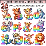 Alphabet Animal Clipart | A-Z Letters Clipart | Printable 