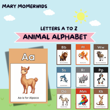 Preview of Alphabet Animal Clipart | A-Z Letters Clipart | Printable Bulletin Board Clipart
