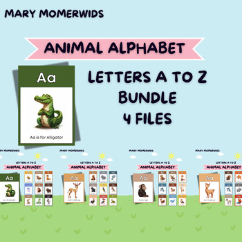 Preview of Alphabet Animal Clipart Bundle | A-Z Letters | Printable Bulletin Board Clipart