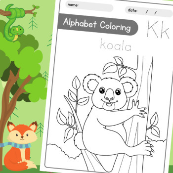 Alphabet Animal Coloring Pages | A-Z Alphabet Letter Tracing Worksheets