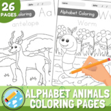 Alphabet Animal Coloring Pages | A-Z Alphabet Letter Traci