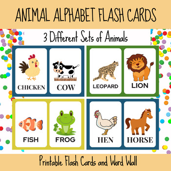 Preview of Wild Animals Flash Cards