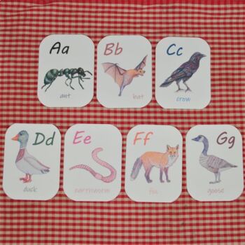 Preview of Alphabet Animal Flashcards: printable ABCs cards with North American Wildlife