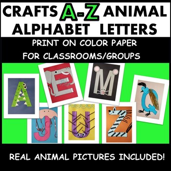 Alphabet Animal Letter Crafts - Print On Color For Classrooms And Groups