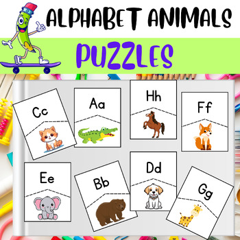 Alphabet Animals - Alphabet Matching Beginning Puzzles | TPT