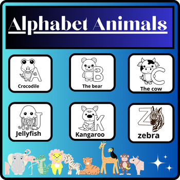 Preview of Alphabet Animals  Worksheets : Coloring Pages