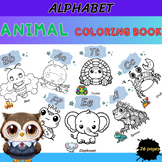 Alphabet Animals Coloring Book for Kids Ages 2-5 Preshoolers