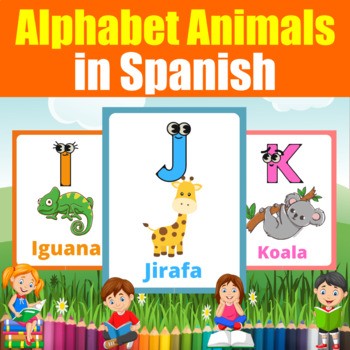 Alphabet Animals Flashcards in Spanish. Alfabeto en Español. Spanish ...