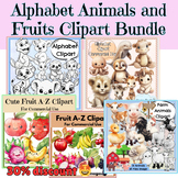 Alphabet Animals and Fruits Clipart  Bundle