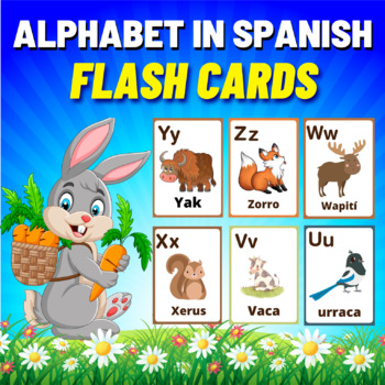 Alphabet Animals in spanish. Printable Posters for kids to learn the  alphabet