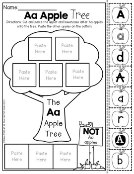 Alphabet Apple Tree Letter Sort NO PREP Packet by The Moffatt Girls