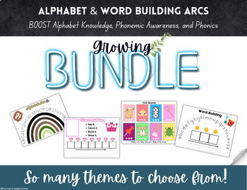 Preview of Alphabet & Phonics Word Building Arcs Growing BUNDLE