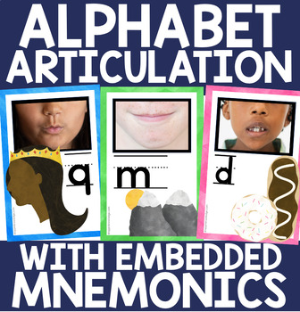 Preview of Alphabet Articulation Cards with Embedded Mnemonics - Science of Reading