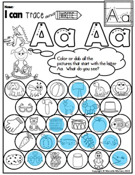 alphabet beginning sounds worksheets color or dab to find hidden letters pre kg