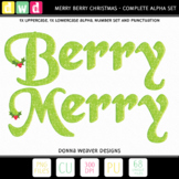 Alphabet BERRY MERRY CHRISTMAS Seasonal Letters Numbers Pr
