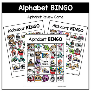 Alphabet BINGO Review Game w/ Letters AND Pictures by Elementary with Mak