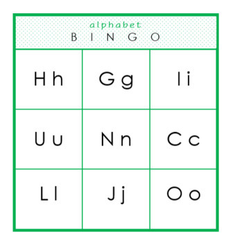 Alphabet BINGO in English and Spanish by The Little Onion | TpT
