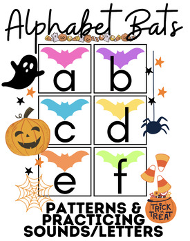 Preview of Alphabet Bats Halloween Centers | English ELA Literacy | Sounds and Letters