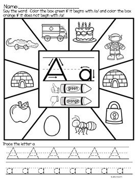 alphabet beginning sounds worksheets by melissa moran tpt