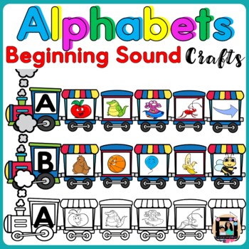 Preview of Alphabet Beginning Sound Train Craft Activity 