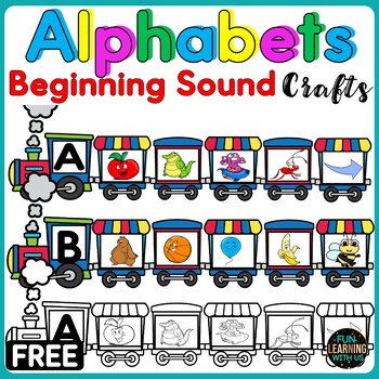 Preview of Alphabet Beginning Sound Train Craft Activity Freebie