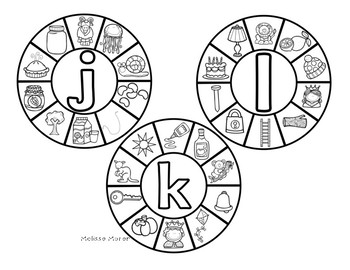 alphabet beginning sound wheel clip cards by melissa moran tpt