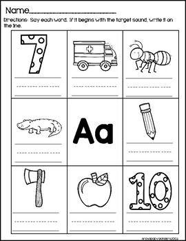 alphabet beginning sound worksheets by arayababys kinders tpt