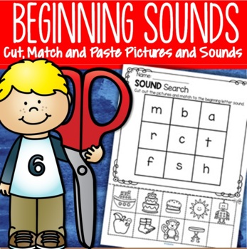 Preview of Alphabet Beginning Sounds 30 Cut and Paste Worksheets Printables