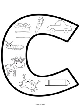Alphabet Beginning Sounds Coloring Pages by Denise Hee | TpT