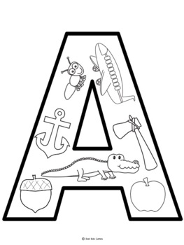 Alphabet Beginning Sounds Coloring Pages by Denise - Kool Kids Games
