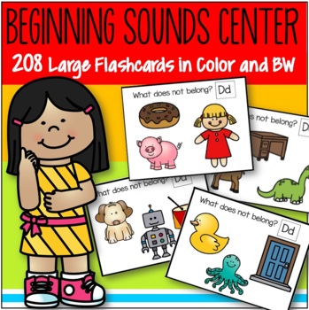 Preview of Alphabet Beginning Sounds Center 208 Flashcards - Which Picture Does Not Belong