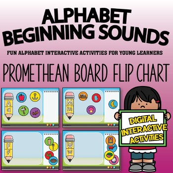 Preview of Alphabet Beginning Sounds Pictures Flip Chart
