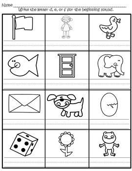 Alphabet Beginning Sounds Worksheets by kindertrips | TPT