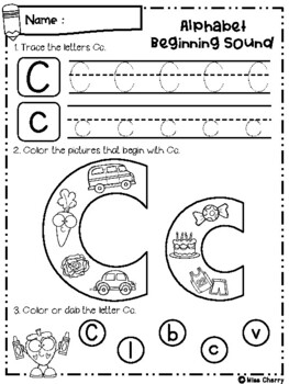 Alphabet Beginning Sounds Worksheets (Set 2) - Distance Learning by ...