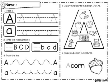 alphabet beginning sounds worksheets set 3 by miss