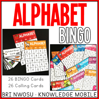 alphabet bingo 26 bingo cards and letter calling cards by knowledge