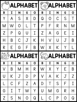 Alphabet Bingo - 26 Bingo Cards and Letter Calling Cards by Knowledge