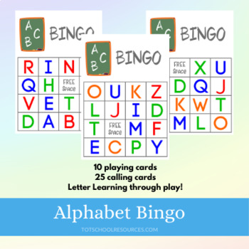 Alphabet Bingo by Tot School Resources | TPT