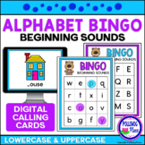 Alphabet Bingo Beginning Sounds Uppercase and Lowercase Letters