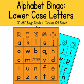Alphabet Bingo Cards Lowercase Letters by Mary Martha Mama | TPT