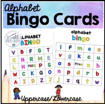 Alphabet Bingo Cards Printables Uppercase and Lowercase by It's All Primary