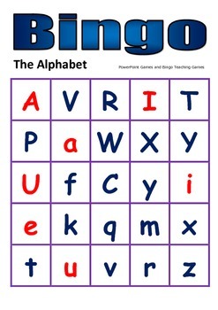 Alphabet Bingo Game by Powerpoint Games and Bingo Teaching Games