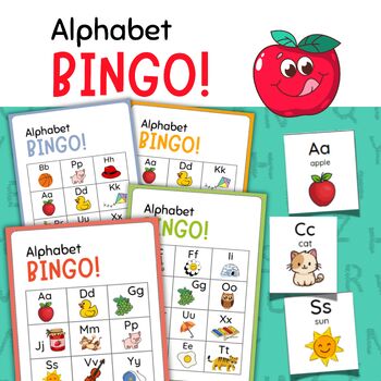 Alphabet Bingo Game Beginning Sounds and Letter Names. by Let's Study