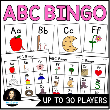 Alphabet Bingo Game Beginning Sounds and Letter Names by MrsGalvan